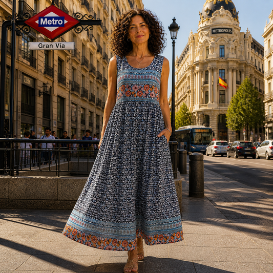 Alba | Vestido midi bohemio fluido