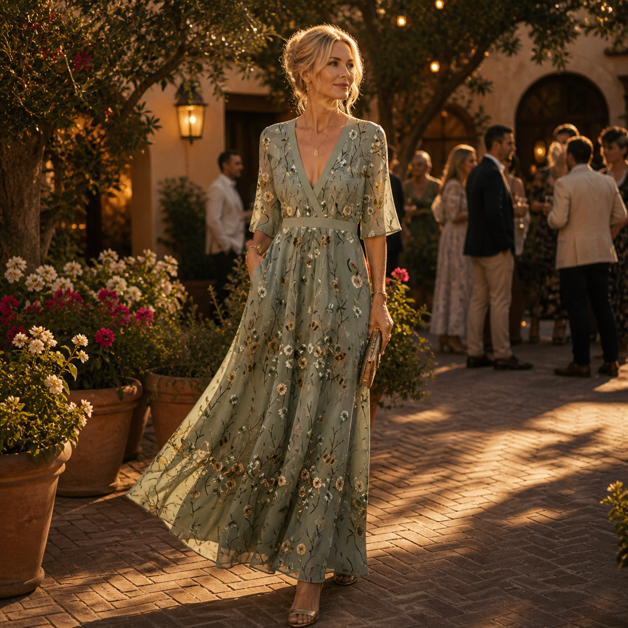 Leonor | Maxi de Escote Profundo Elegante