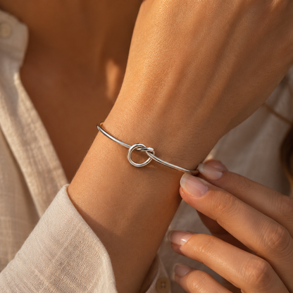 Azahara | Brazalete Trenzado de Acero Dorado