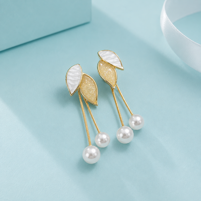 Serafina | Pendientes Hoja de Brillo Suave