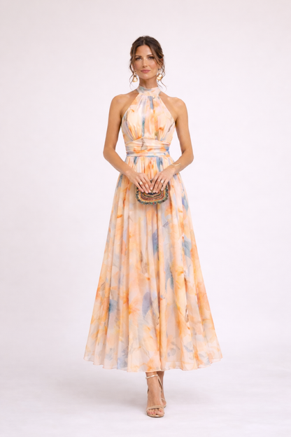 Jimena | Vestido Fluido de Luz Pictórica