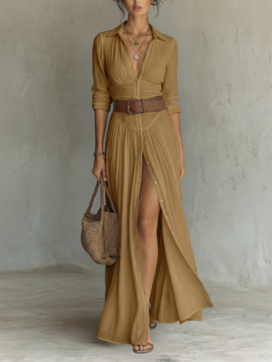 Élodie | Vestido maxi elegante de lino