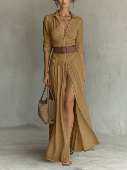 Élodie | Vestido maxi elegante de lino