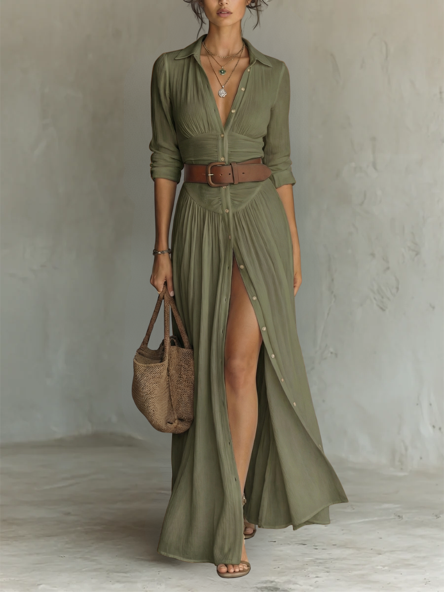 Élodie | Vestido maxi elegante de lino