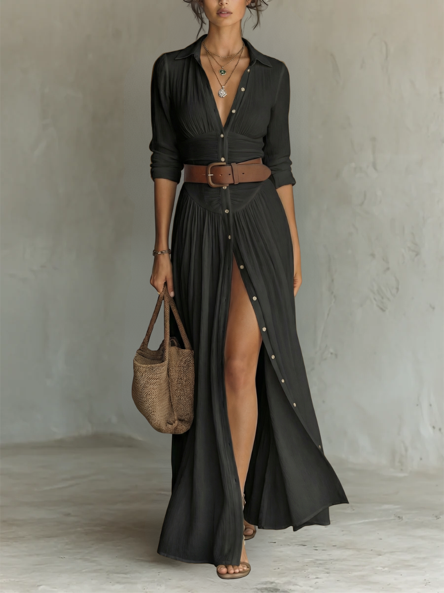Élodie | Vestido maxi elegante de lino