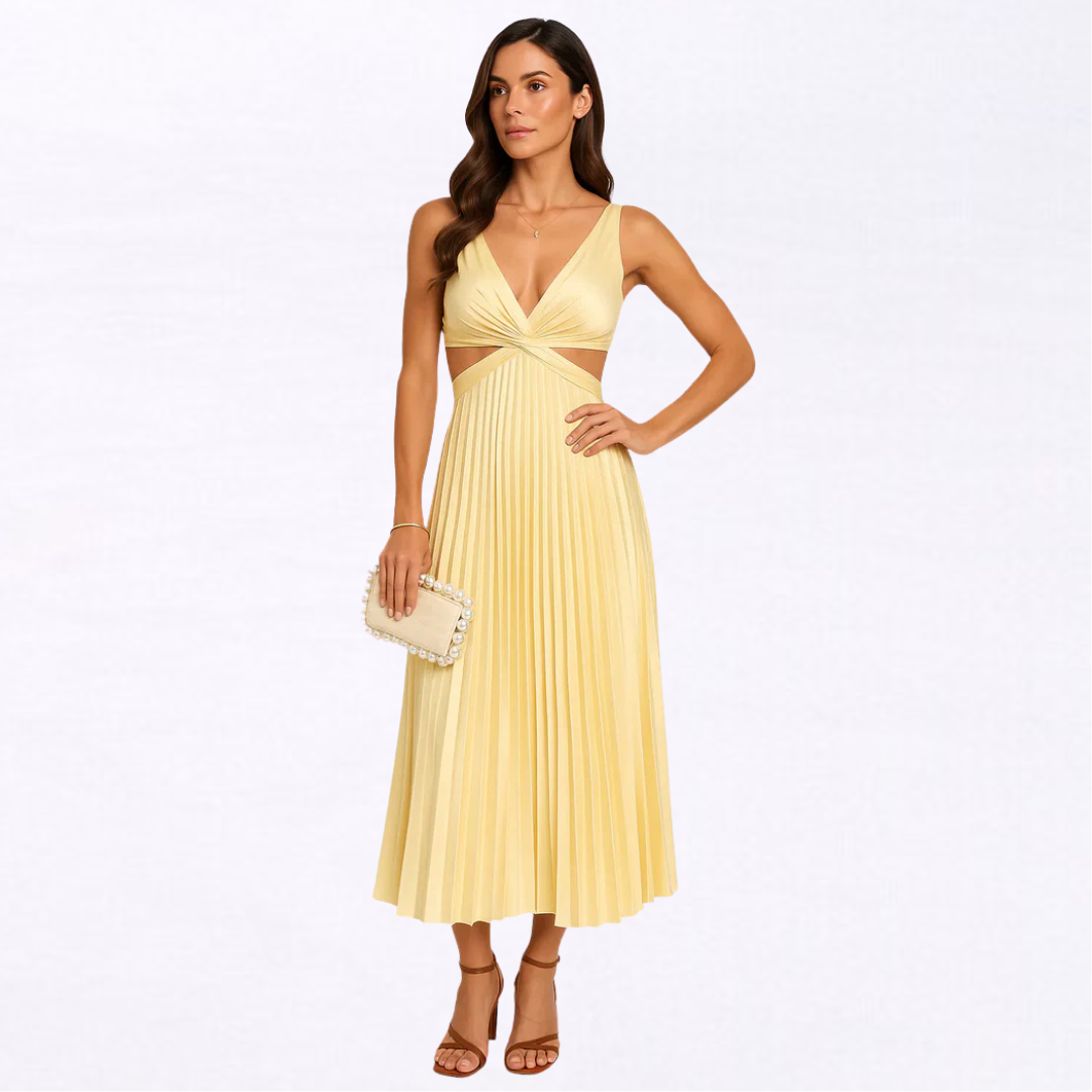 Cayetana | Vestido Plisado de Elegancia Serena