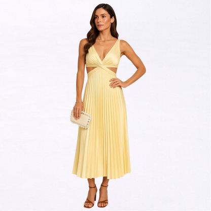 Cayetana | Vestido Plisado de Elegancia Serena