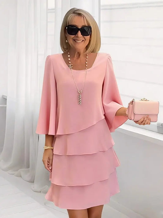 Élise – Vestido elegante fluido con volantes