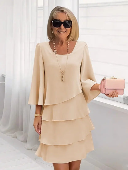 Élise – Vestido elegante fluido con volantes