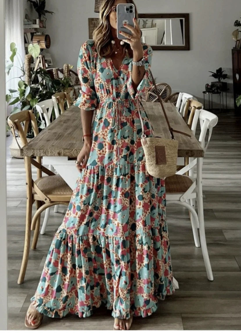 Nerina | Vestido Bohemio de Fluidez Natural