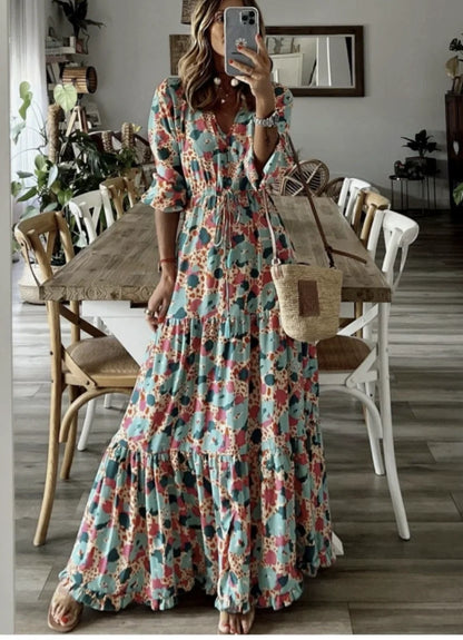 Nerina | Vestido Bohemio de Fluidez Natural