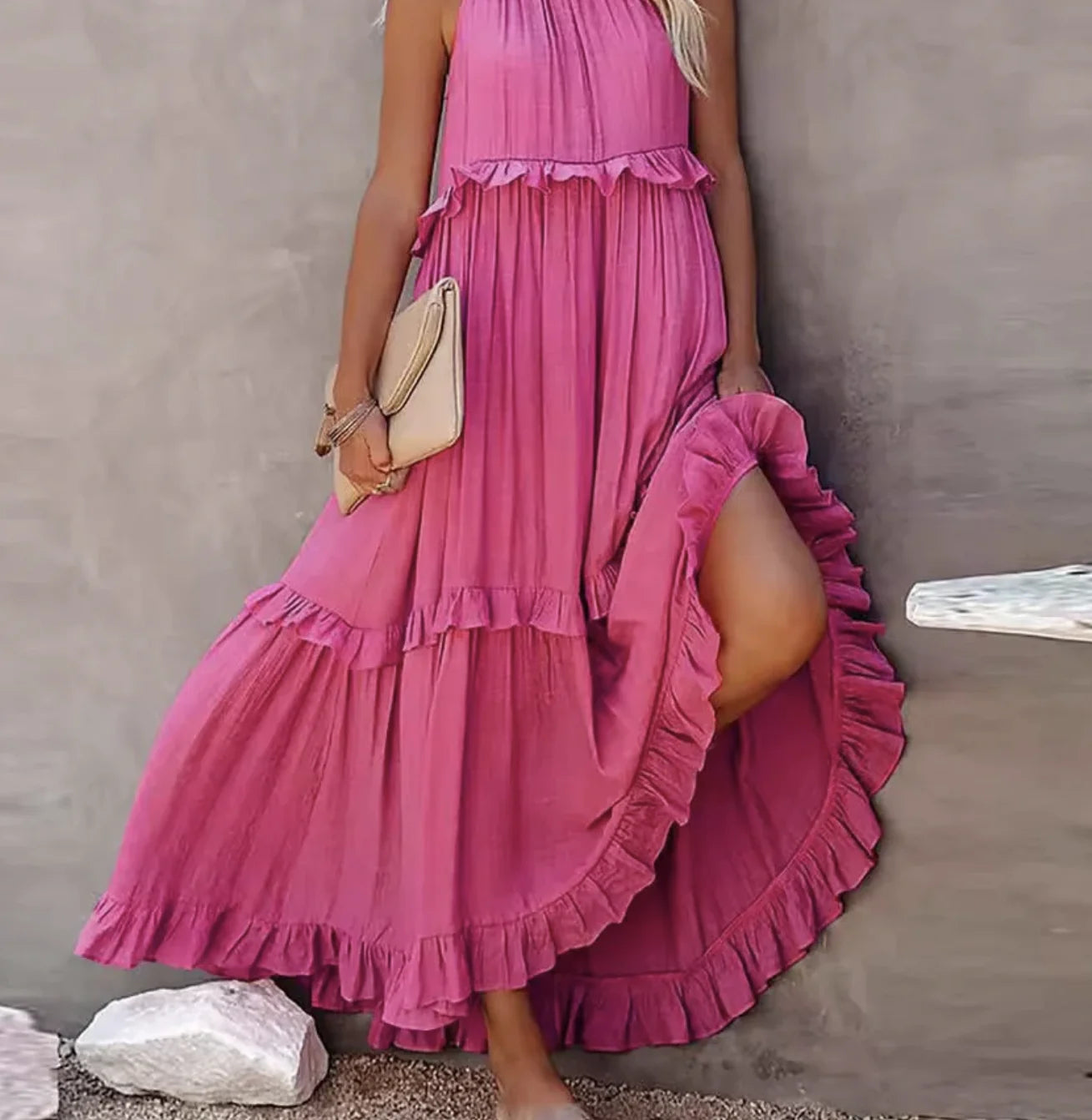 Miranda | Vestido Fluido de Borde Natural