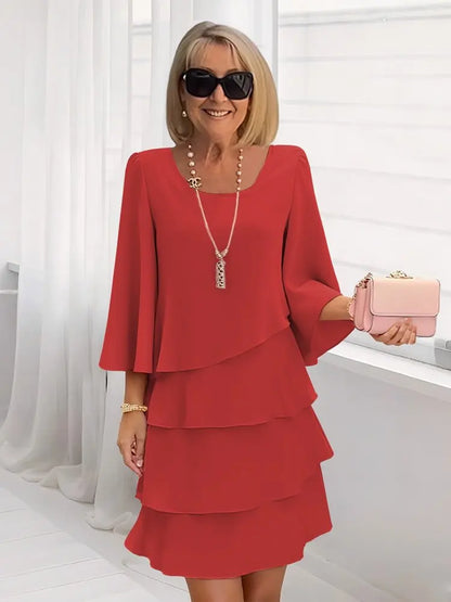 Élise – Vestido elegante fluido con volantes