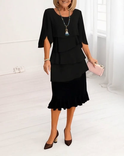 Sophie – Vestido elegante fluido con volantes