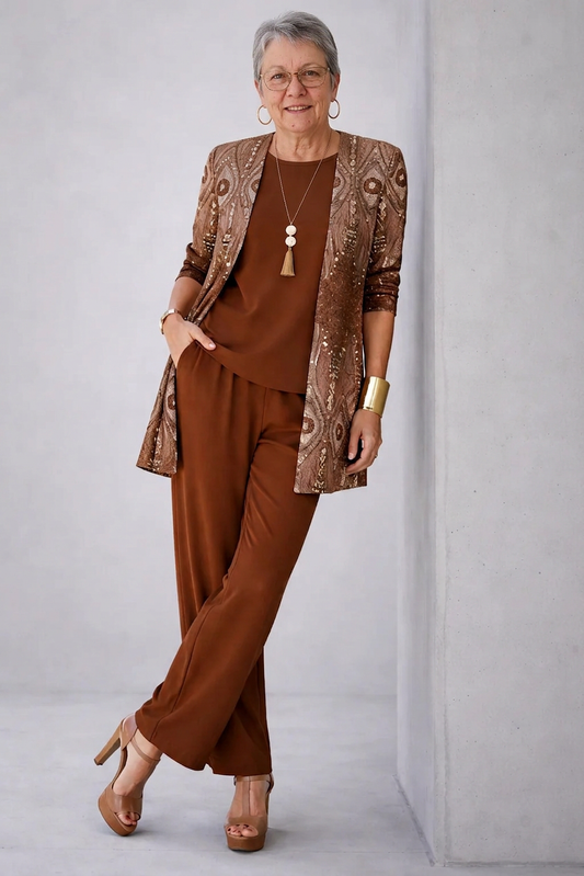 Glenna | Conjunto de Tres Piezas Elegante